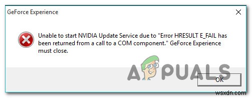 Cách khắc phục trải nghiệm GeForce  Lỗi HRESULT E_FAIL  