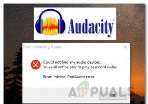 Khắc phục:Audacity không thể tìm thấy bất kỳ thiết bị âm thanh nào 