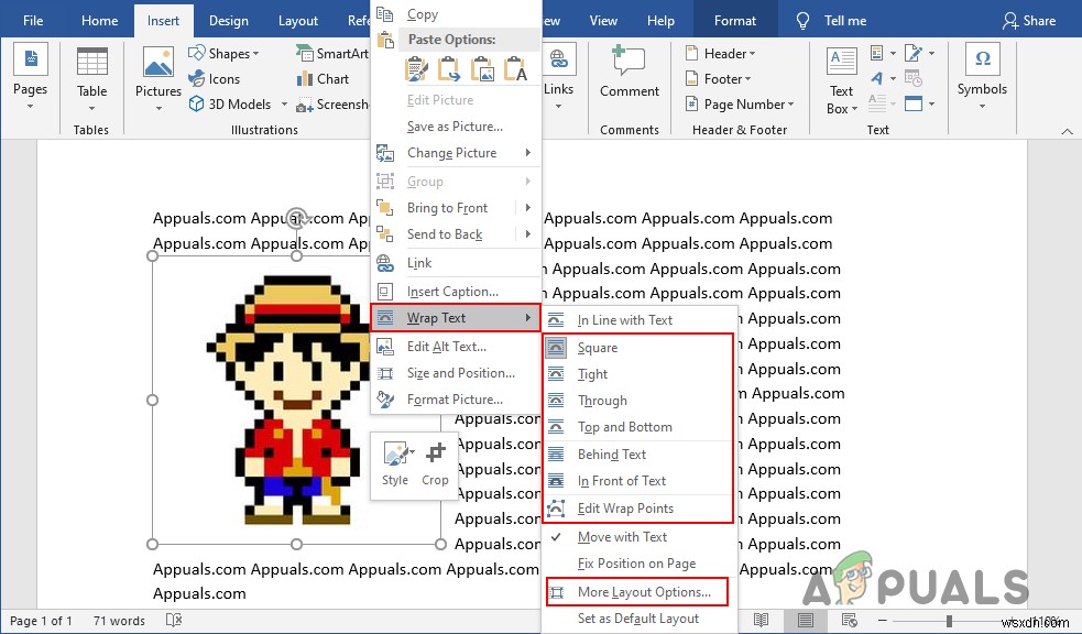 Làm thế nào để bọc văn bản xung quanh hình ảnh trong Microsoft Word? 