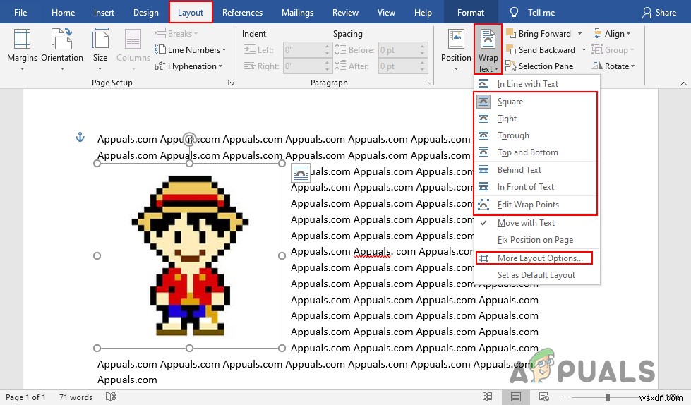 Làm thế nào để bọc văn bản xung quanh hình ảnh trong Microsoft Word? 