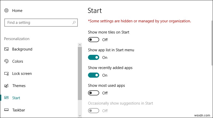 Làm cách nào để tắt tùy chỉnh nền menu Start trong Windows 10? 