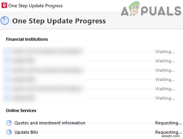 Khắc phục:Quicken One Step Update không hoạt động 