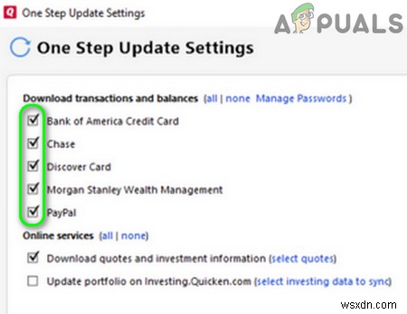 Khắc phục:Quicken One Step Update không hoạt động 