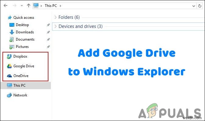 Làm cách nào để Thêm Google Drive vào Thanh bên của Windows Explorer? 