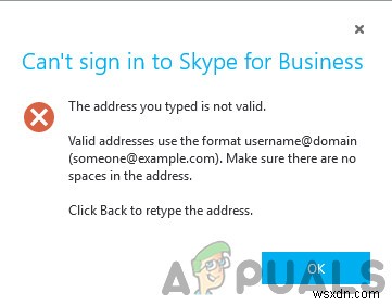 [Khắc phục] Địa chỉ bạn đã nhập không hợp lệ Lỗi Skype 