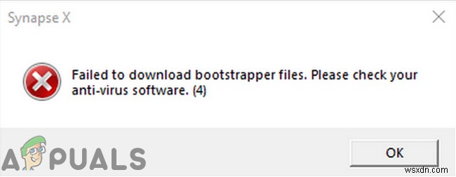 Khắc phục:Không thể tải xuống tệp Bootstrapper Synapse X 