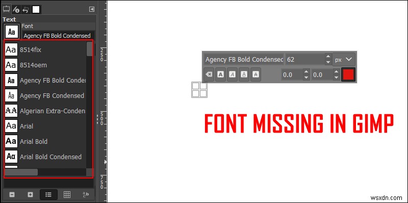 Khắc phục:GIMP không hiển thị phông chữ mới được cài đặt 