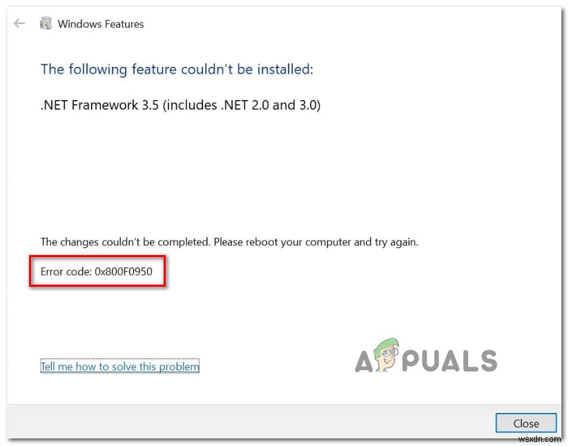 Cách khắc phục lỗi 0x800F0950 Cài đặt .NET Framework 3.5 