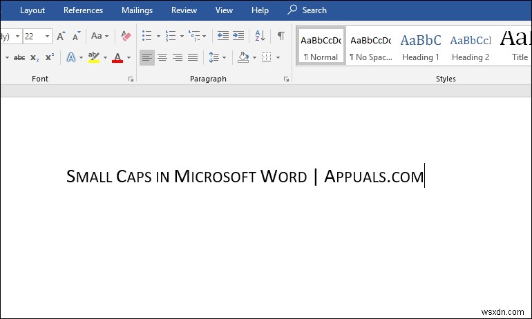 Làm thế nào để thực hiện Caps nhỏ trong Microsoft Word? 