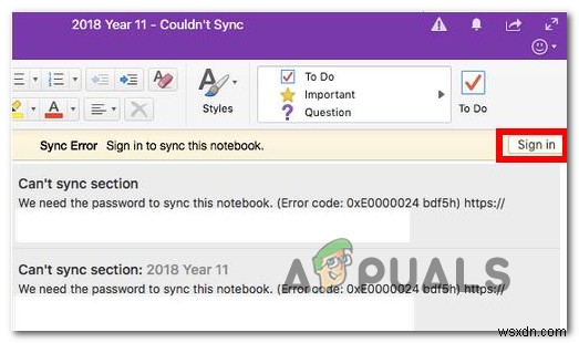 [Khắc phục] Lỗi OneNote Sync (0xE0000024) 