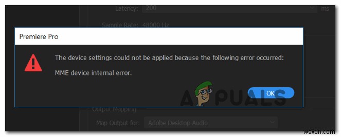 [Khắc phục] Lỗi thiết bị nội bộ MME trong Premiere PRO và Premiere Rush 