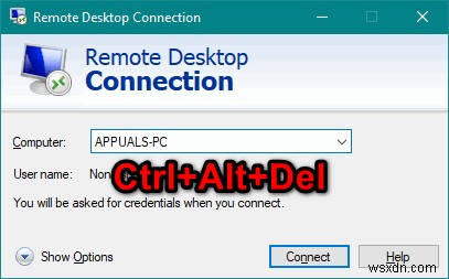 Làm thế nào để gửi Ctrl + Alt + Del thông qua Máy tính từ xa? 