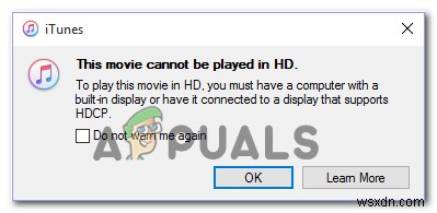 [Khắc phục] Lỗi iTunes  Không thể phát phim ở định dạng HD  