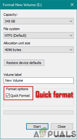 Sự khác biệt giữa Định dạng nhanh và Định dạng đầy đủ trong Windows là gì? 