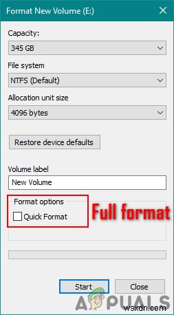 Sự khác biệt giữa Định dạng nhanh và Định dạng đầy đủ trong Windows là gì? 