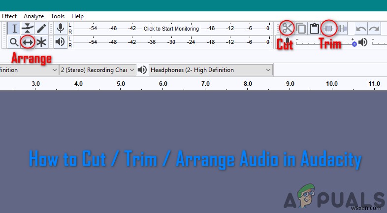 Làm thế nào để Cắt / Cắt / Sắp xếp Âm thanh trong Audacity? 