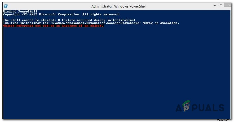 Powershell:Xảy ra lỗi trong quá trình khởi tạo 