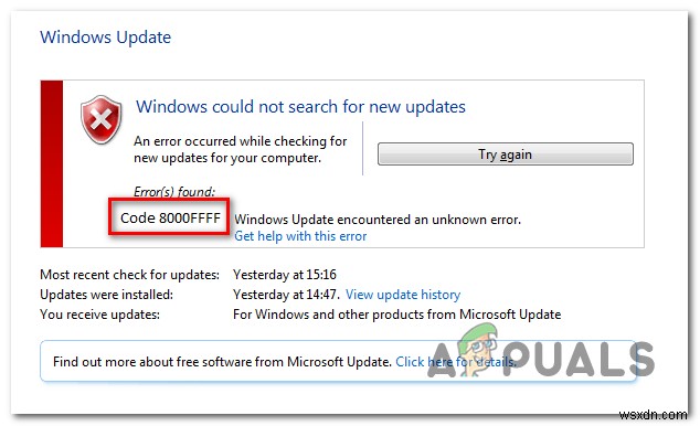 Các bản sửa lỗi dễ dàng cho lỗi cập nhật Windows 8000FFF 