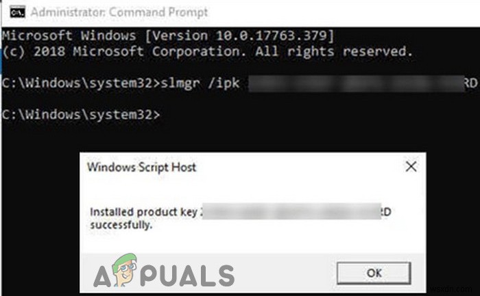 Khắc phục:Máy chủ Windows không chấp nhận Khóa sản phẩm mới 