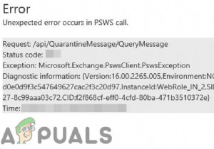 Xảy ra lỗi không mong muốn trong cuộc gọi PSWS 