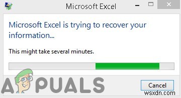 Khắc phục:Microsoft Excel đang cố gắng khôi phục thông tin của bạn 