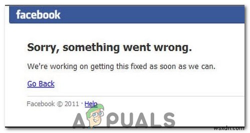 Lỗi đăng nhập Facebook  Xin lỗi, có gì đó sai  