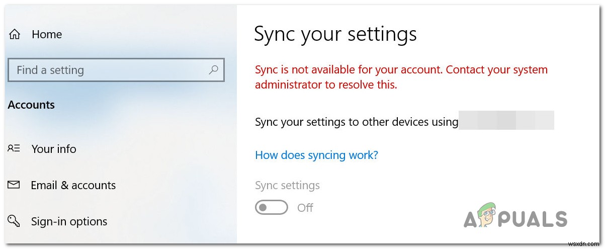 Cách khắc phục lỗi  Sync is not available for Your Account  trên Windows 10? 