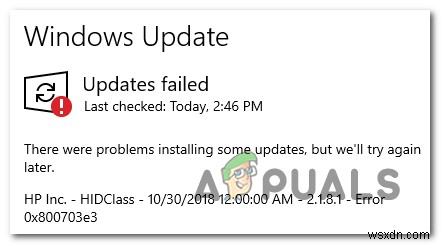 Làm thế nào để khắc phục lỗi Windows Update 0x800703e3? 