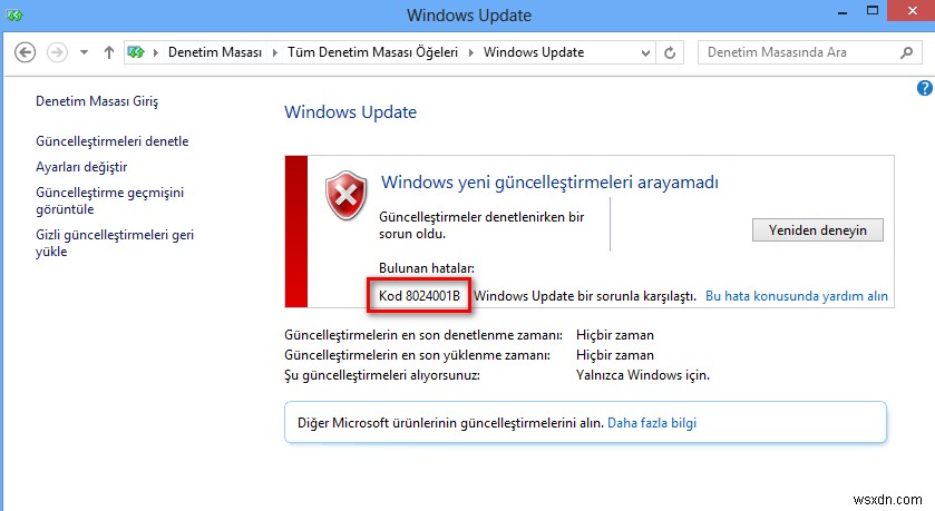 Làm thế nào để sửa lỗi cập nhật Windows 8024001B? 