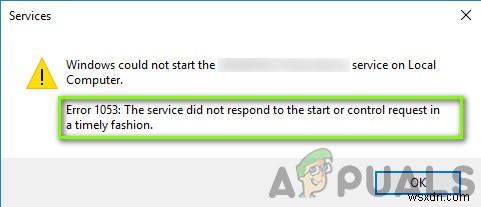 Làm thế nào để khắc phục lỗi 1053:Dịch vụ không phản hồi yêu cầu bắt đầu hoặc kiểm soát một cách kịp thời? 