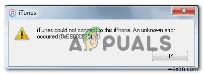 Làm thế nào để sửa lỗi OxE8000015 khi kết nối iPhone? 