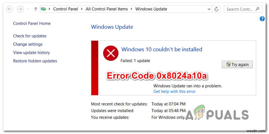 Làm thế nào để sửa mã lỗi cập nhật Windows 10 0x8024a10a? 