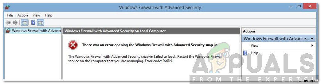 Cách khắc phục Mã lỗi tường lửa của Bộ bảo vệ Windows 0x6d9? 