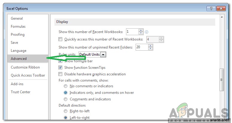 Làm thế nào để sửa lỗi  thiếu thanh cuộn  trong Excel? 