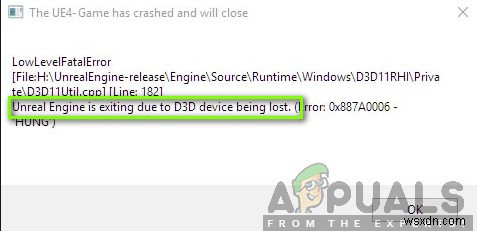 Cách khắc phục lỗi  Unreal Engine đang thoát do thiết bị D3D bị mất  