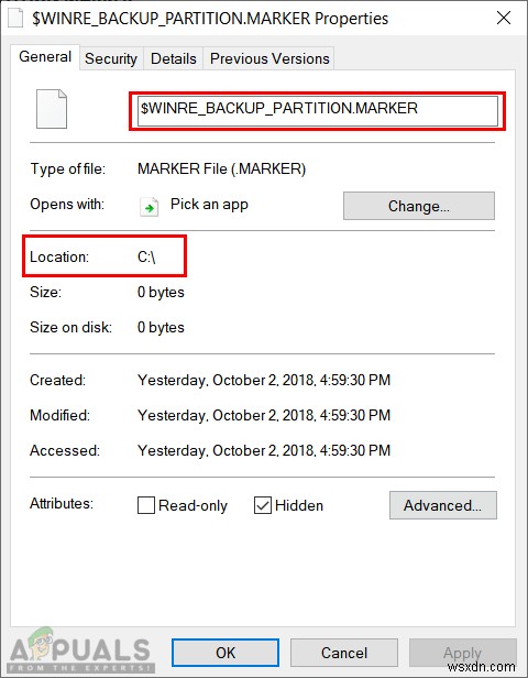 Tệp:$ WINRE_BACKUP_PARTITION.MARKER là gì và tôi có nên xóa nó không? 