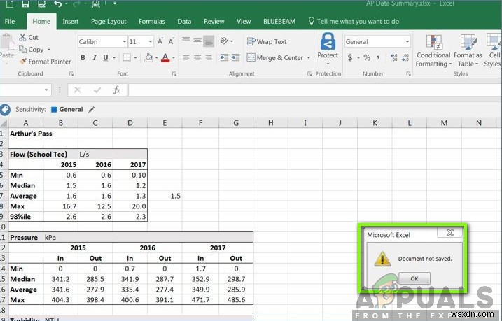 Cách khắc phục tài liệu Excel không được lưu 