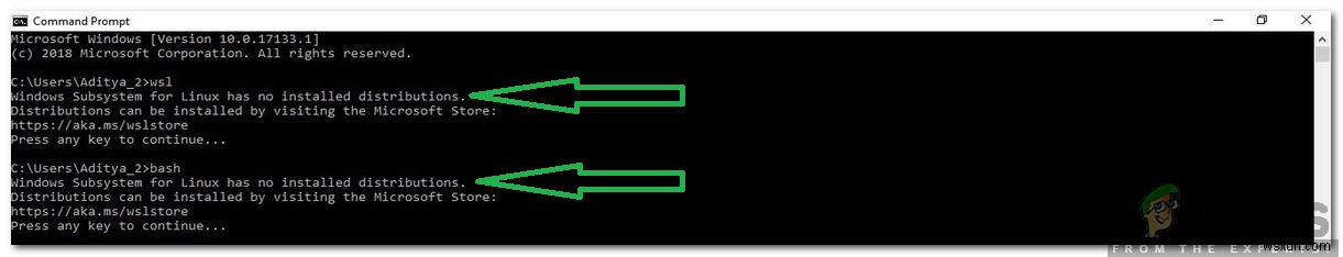 Làm thế nào để khắc phục lỗi  Windows Subsystem For Linux không có bản phân phối đã cài đặt ? 