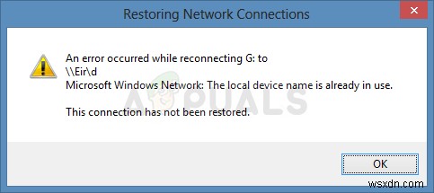 Cách sửa lỗi  Tên thiết bị cục bộ đã được sử dụng  trên Windows 