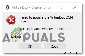 Cách khắc phục lỗi  Không thể lấy được đối tượng COM VirtualBox  