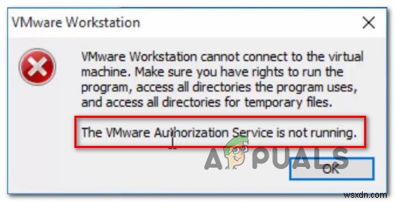 Khắc phục:Dịch vụ ủy quyền của VMware không chạy 