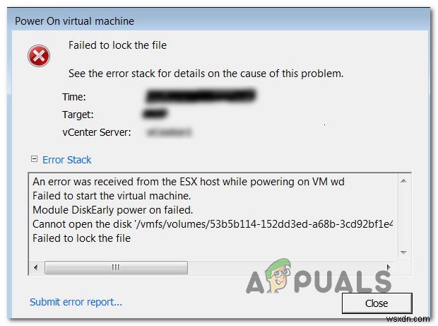 Khắc phục:VMware không khóa được tệp 