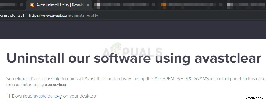 Khắc phục:Không tìm thấy điểm nhập ‘AvastUI.exe’ 