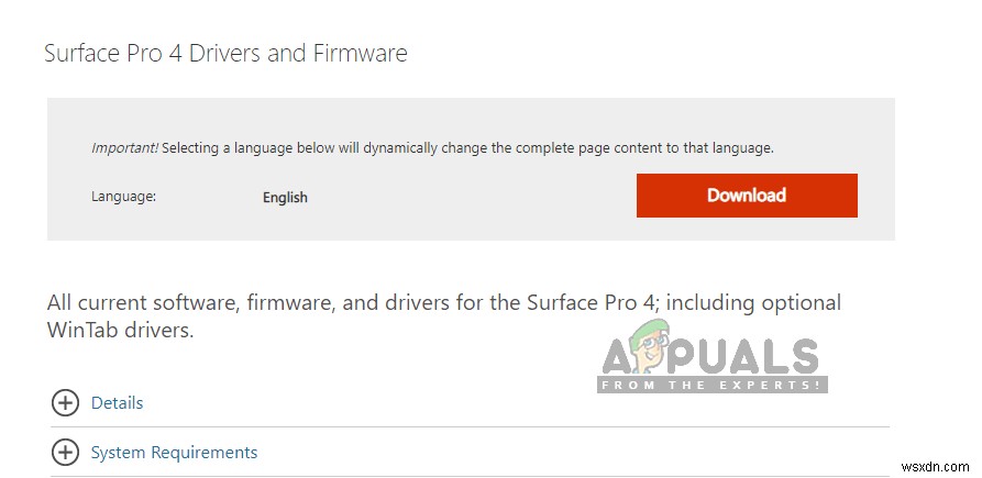 Khắc phục:Bàn phím Surface Pro 4 không hoạt động 