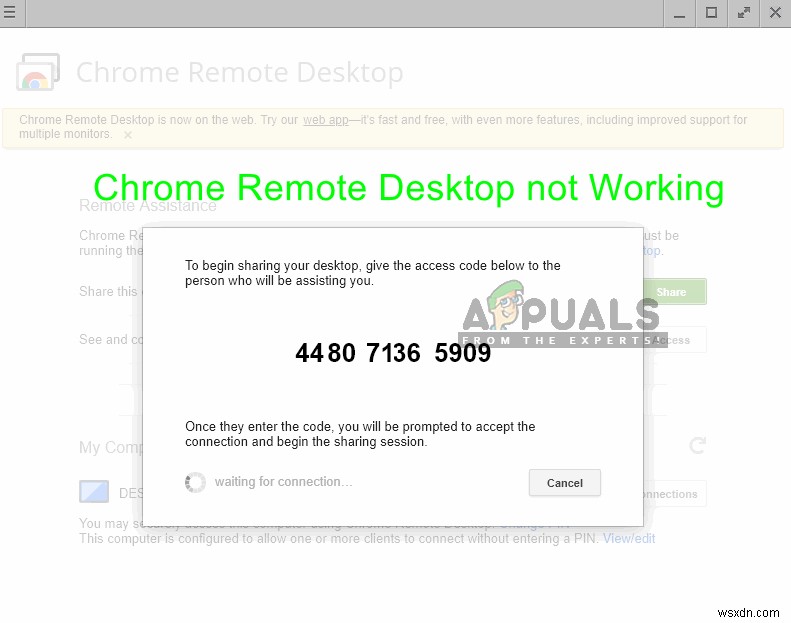 Khắc phục:Chrome Remote Desktop không hoạt động 