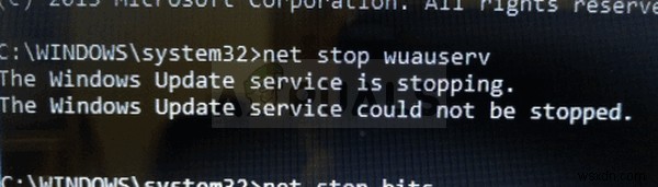 Khắc phục:Không thể dừng Dịch vụ Windows Update 