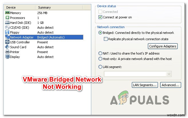 Khắc phục:Mạng cầu nối VMware không hoạt động 