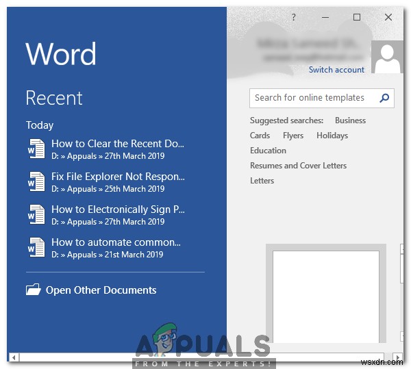 Cách xóa hoặc tắt danh sách tài liệu gần đây trong Microsoft Word 