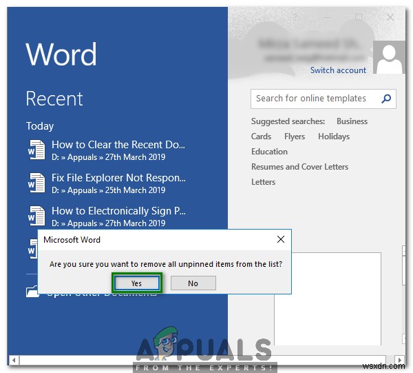 Cách xóa hoặc tắt danh sách tài liệu gần đây trong Microsoft Word 