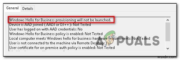 Khắc phục:Cấp phép Windows Hello for Business sẽ không được khởi chạy 